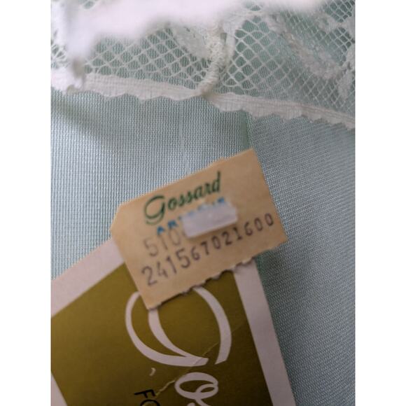 Vintage 60s Gossard Artemis Negligee Mint Green Lace Nightgown Maxi NWT - Picture 7 of 12